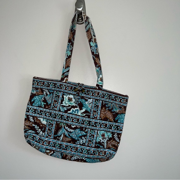 Vera Bradley Java Blue Print Small Tote purse - Picture 2 of 6